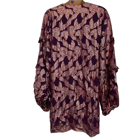 New Free People x Jen's Pirate Booty Rising Star Mini Dress $209 SMALL Burgundy - Picture 6 of 7